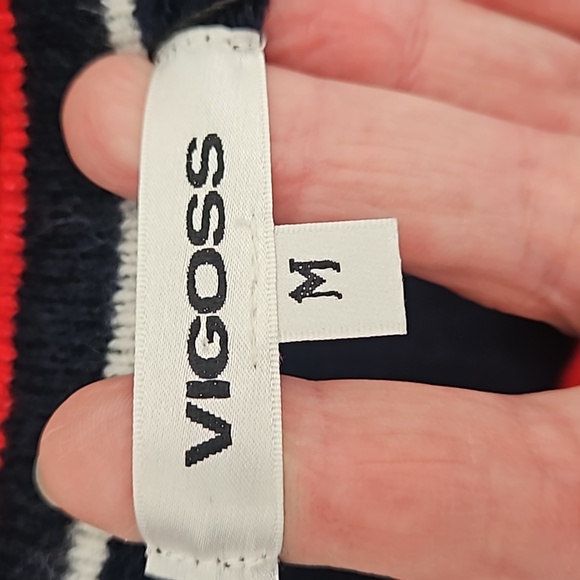 Vigoss Americano Pearl Button Red White Blue Sweater Cardigan NWT Med - Picture 2 of 10